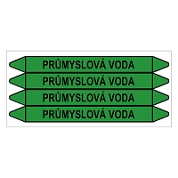 Značení potrubí, průmyslová voda,4 ks, 250 × 26 mm